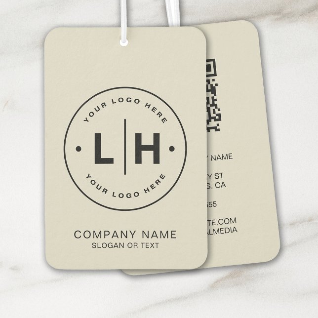 Modern Minimal Logo QR Car Air Freshener (Personalized Logo QR code Business Air Freshener by MINTIC DESIGN STUDIO)