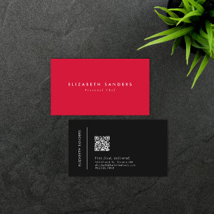 Modern Minimal Luxury Boutique QR CODE Business Ca Card