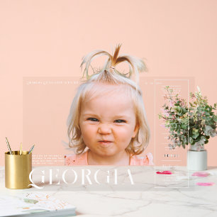 Modern Minimal Magazine Cover   Any Year Birthday Acrylic Sign