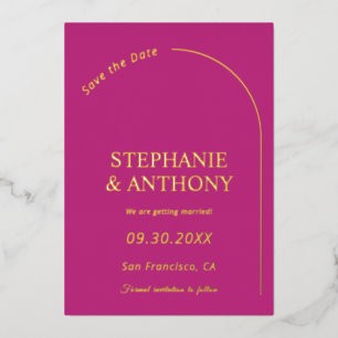 Modern Minimal Magenta with Arch Wedding    