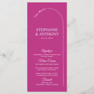 Modern Minimal Magenta with Arch Wedding  Menu