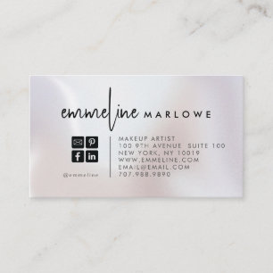 Modern Minimal Makeup Artist Pearl Business Card
