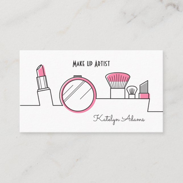 Modern Minimal Makeup Business Card (Front)