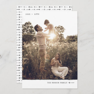 Modern Minimal Marker LOVE Charcoal Vertical Holiday Card