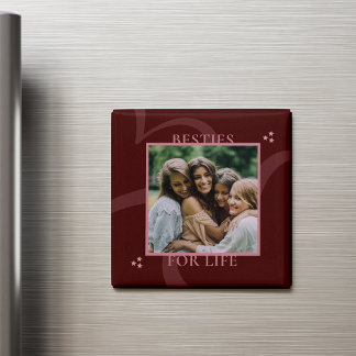 Modern Minimal Maroon Chic Typography Galentine's Magnet