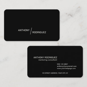Modern Minimal Matte Black Business Card