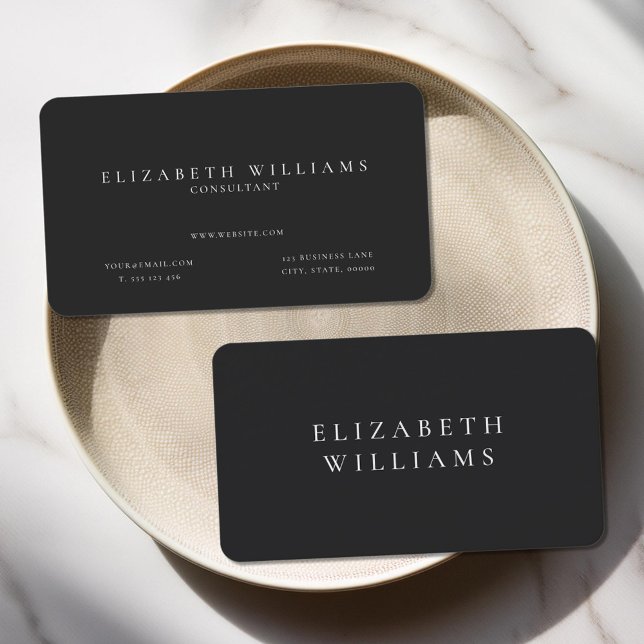 Modern Minimal Matte Black Professional Business Card (Creator Uploaded)