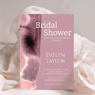Modern Minimal Mauve Dusty Rose Bridal Shower Invitation