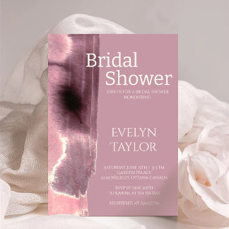 Modern Minimal Mauve Dusty Rose Bridal Shower  Invitation