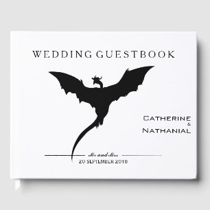 Modern Minimal Mediaeval Dragon Wedding Guestbook
