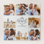 modern minimal merriest christmas multi photo gift jigsaw puzzle<br><div class="desc">Merriest Christmas rustic multi photo holiday gift. perfect gift for family or friends,  customise with your family photos to mark the festive season</div>