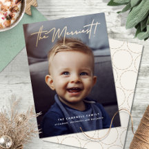 Modern Minimal Merriest Gold Holiday Photo Card