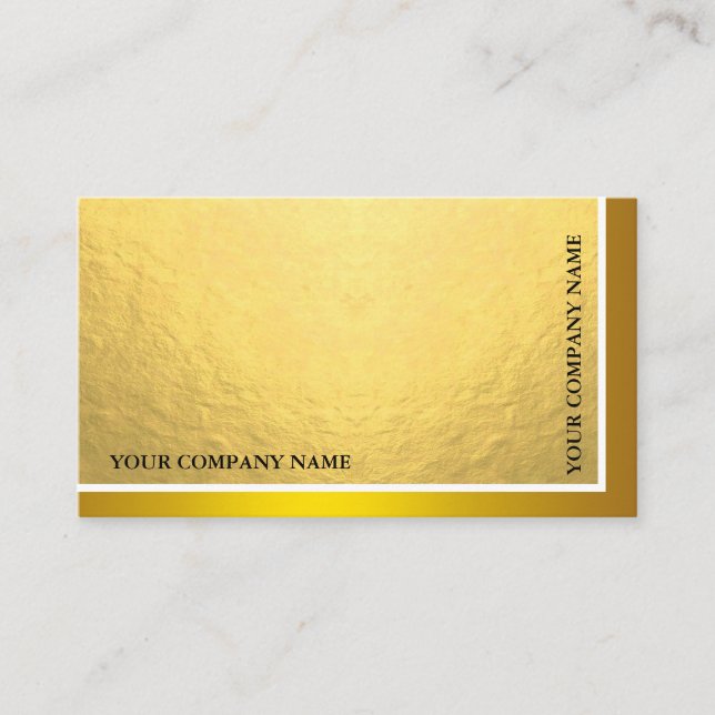 Modern Minimal Metal Sheen & Foil Gold  Business Card (Front)