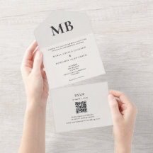 Modern Minimal Micro Wedding All-in-One Invite