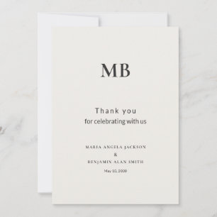 Modern Minimal Micro Wedding Thank You Card