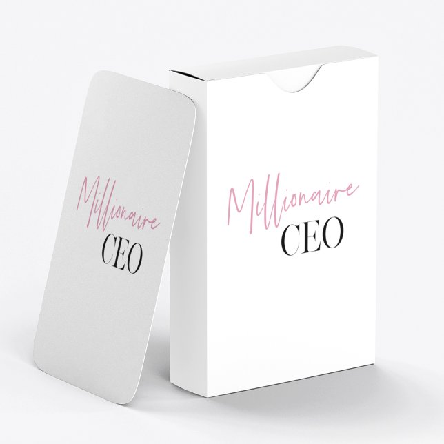 Modern Minimal Millionaire CEO | Pink And Black  Playing Cards (Creator Uploaded)