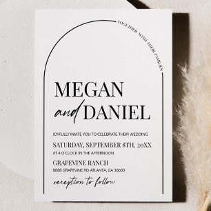 Modern Minimal Minimalist Arch Wedding Invitation