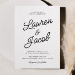 Modern Minimal Minimalist Black and White Wedding Invitation<br><div class="desc">This is a Modern Minimal Minimalist Black and White Wedding Invitation!</div>
