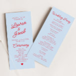 Modern Minimal Minimalist Blue Red Wedding Program<br><div class="desc">This is a Modern Minimal Minimalist Blue Red Wedding Program!</div>