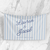 Modern Minimal Minimalist Blue Stripes Wedding