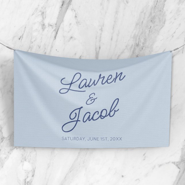 Modern Minimal Minimalist Blue Wedding Banner (Creator Uploaded)