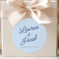 Modern Minimal Minimalist Blue Wedding