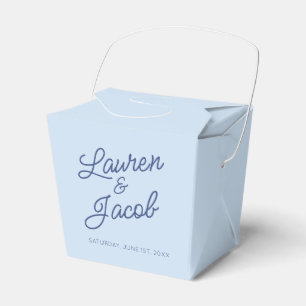 Modern Minimal Minimalist Blue Wedding Favour Box