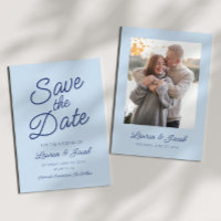 Modern Minimal Minimalist Blue Wedding
