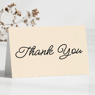 Modern Minimal Minimalist Champagne Wedding Thank You Card