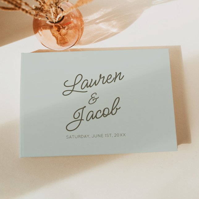 Modern Minimal Minimalist Green Wedding Guest Book (Creator Uploaded)