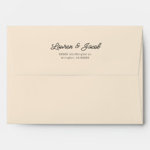 Modern Minimal Minimalist Light Champagne Wedding Envelope