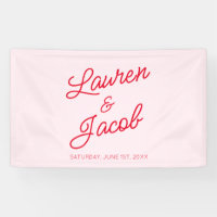 Modern Minimal Minimalist Pink and Red Wedding