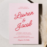 Modern Minimal Minimalist Pink and Red Wedding Invitation<br><div class="desc">This is a Modern Minimal Minimalist Pink and Red Wedding Invitation!</div>