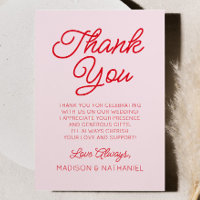 Modern Minimal Minimalist Pink and Red Wedding