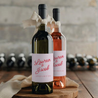 Modern Minimal Minimalist Pink and Red Wedding