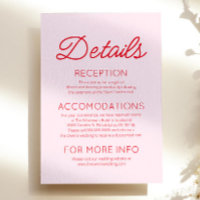 Modern Minimal Minimalist Pink Red Wedding Details