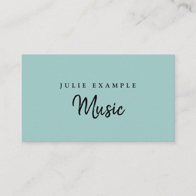 Modern Minimal Mint Elegant Musician Artist Name Business Card (Front)