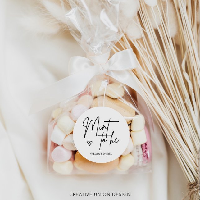 Modern Minimal Mint To Be Wedding Favour Classic Round Sticker (Creator Uploaded)