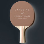 Modern Minimal Mocha Brown Custom Wedding Names Ping Pong Paddle<br><div class="desc">Elevate your wedding celebration with this Modern Minimalist Custom Wedding Names Ping Pong Paddle in a chic mocha brown design. Featuring sleek typography and a clean, contemporary style, this paddle adds a personalised touch to your special day. Perfect for wedding games or as a unique keepsake, customise it with the...</div>