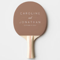 Modern Minimal Mocha Brown Custom Wedding Names