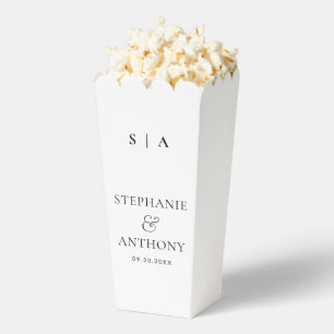 Modern Minimal Monogram Black and White Wedding   Favour Box