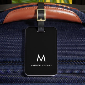 Modern Minimal Monogram Custom Luggage Tag