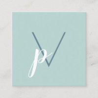 Modern minimal monogram mint green