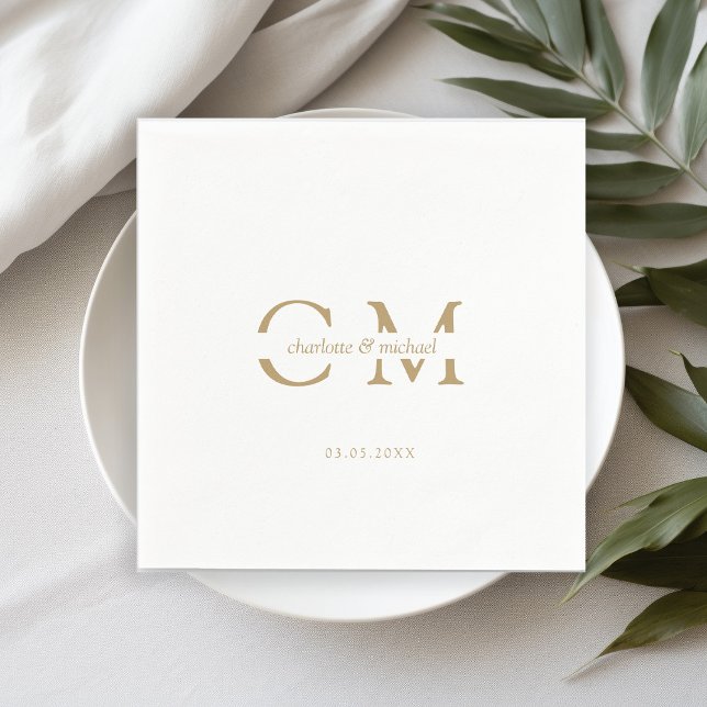 Modern minimal monogram    napkin (Creator Uploaded)