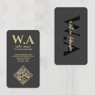 Modern Minimal Monogram Professional Marketing Business Card