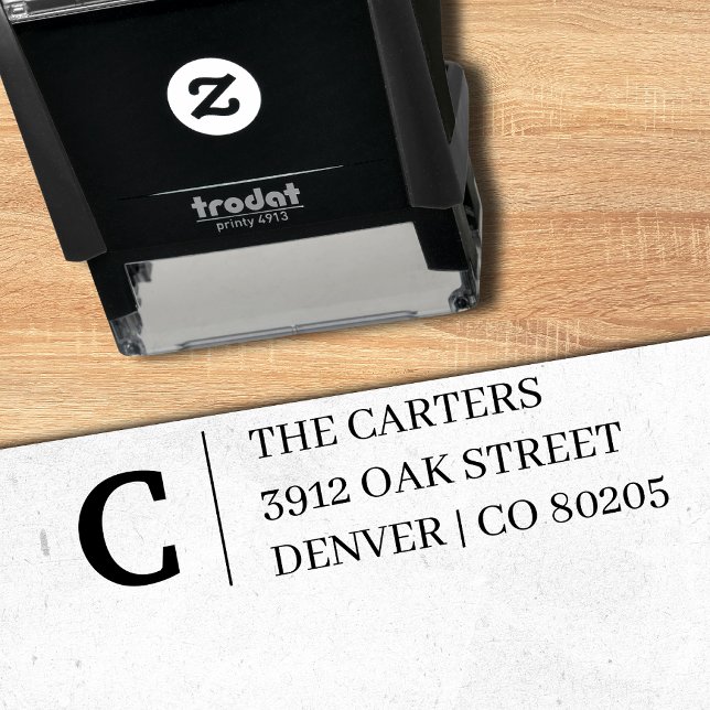 Modern Minimal Monogram Self-Inking Address Stamp (Creator Uploaded)
