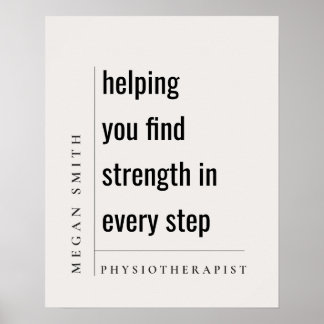 Modern Minimal Motivational Physiotherapist Gift Poster