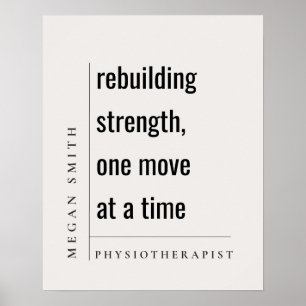 Modern Minimal Motivational Physiotherapist Gift Poster