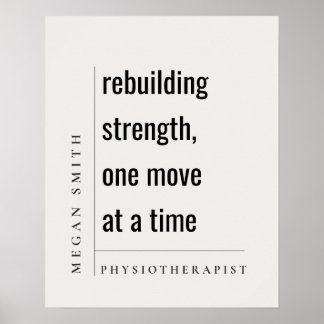 Modern Minimal Motivational Physiotherapist Gift Poster
