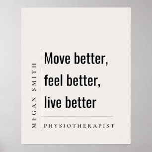 Modern Minimal Motivational Physiotherapist Gift Poster